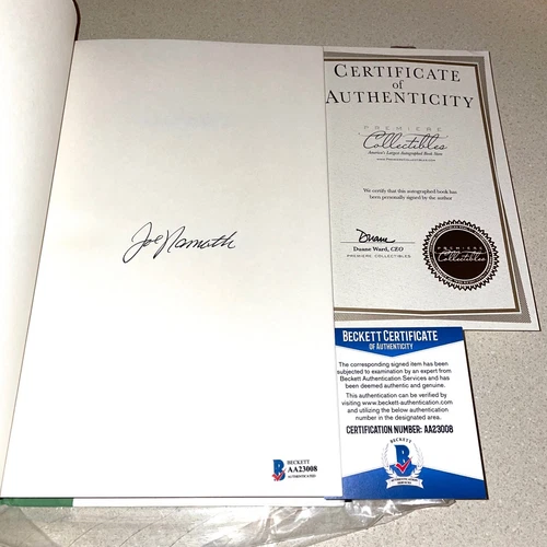 JOE NAMATH signed autographed ALL THE WAY BOOK NY JETS BECKETT BAS COA AA23009