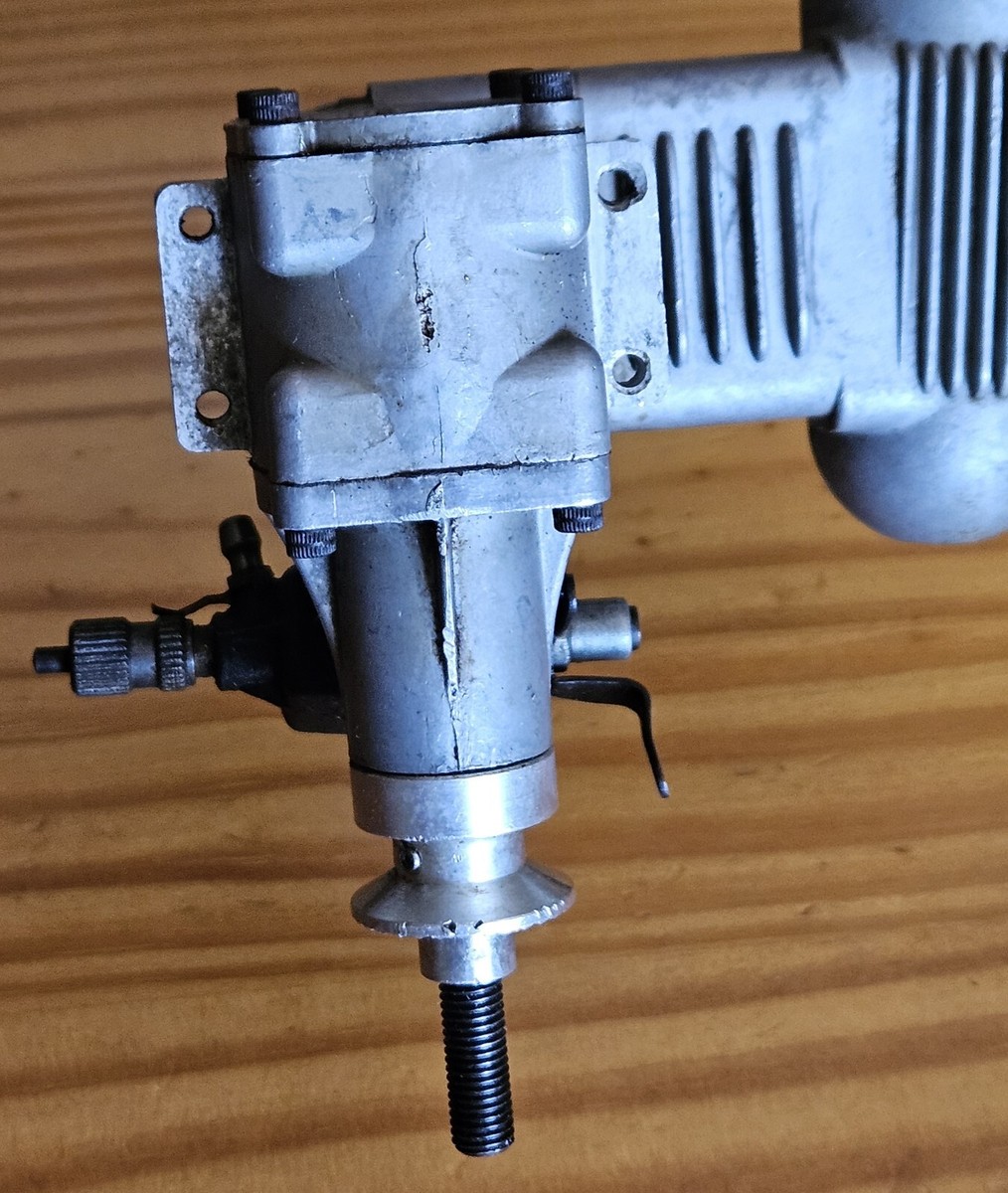Vintage K&B 40 RC glow engine with Irvine carburetor and