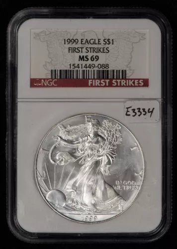 1999 1 oz Silver American Eagle - Rare Early First Strike Date NGC MS 69 - E3334