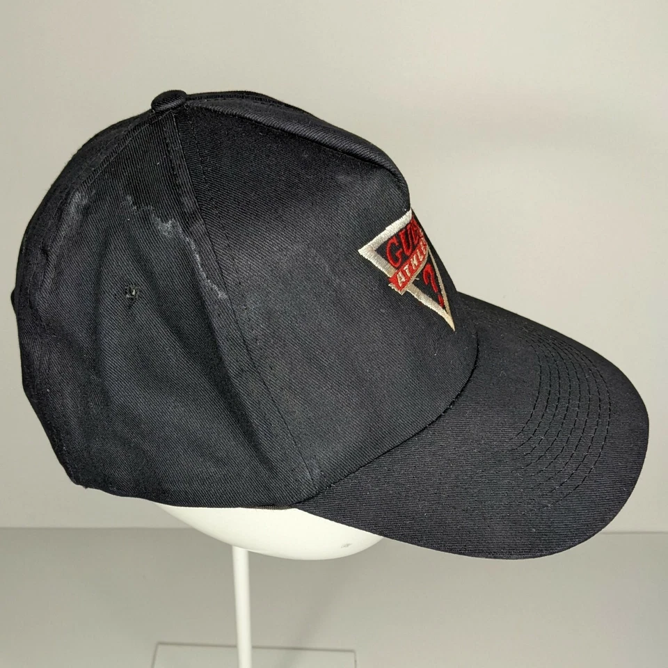 De Colección Guess Atlético Negro Rojo Bordado Algodón Talla Única Snapback Gorra Gorra Retro Foto 2 de 4