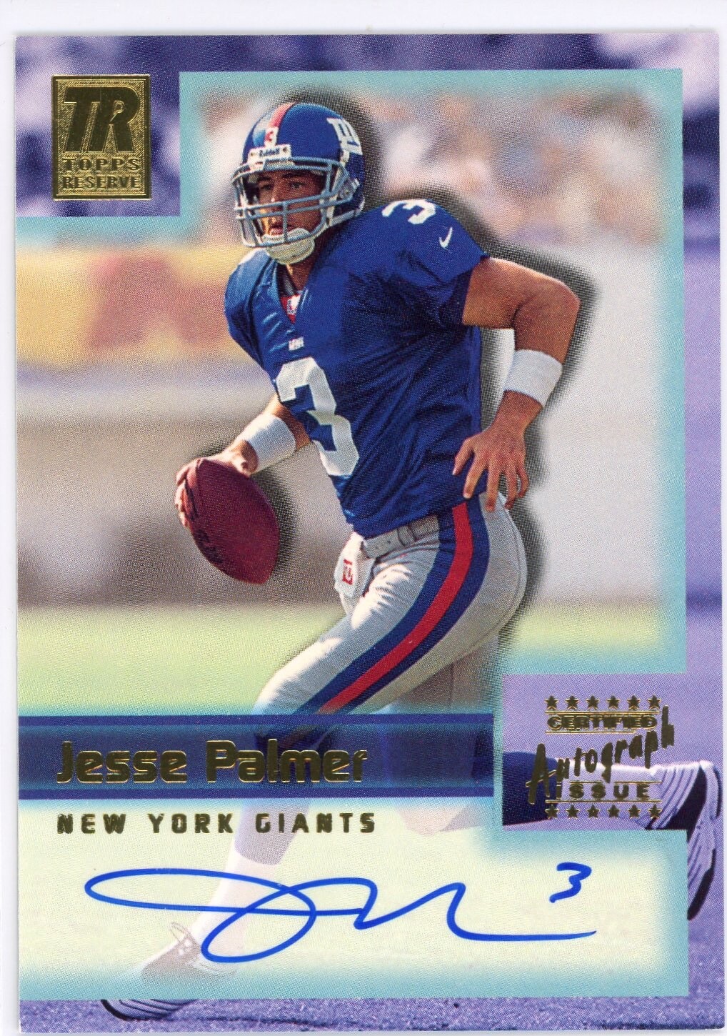 2001 Topps Reserve  Jesse Palmer   Auto   New York Giants   TR-JP
