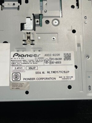 AVIC-RZ09 Carrozzeria Subaru genuine option memory