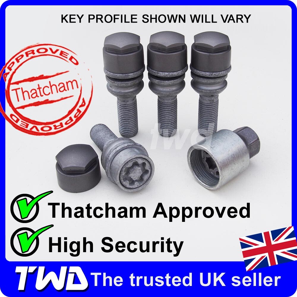 TWD 4x Wheel Locking Nuts – Ford Focus Alloy Wheels – M12x1.5 Security Stud Bolt Set