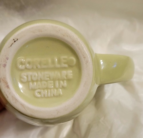 NEW CORELLE Coordinates Sage Green Coffee Tea Mugs Set of 2 * 4"x 3-1/4" - Picture 4 of 4