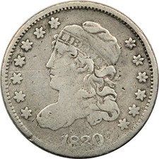 1830 Capped Bust Half Dime H10C, Fine F, Cleaned