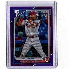 Johan Rojas - 2024 Bowman #86 Chrome Purple Mojo Refractor /250 (RC)