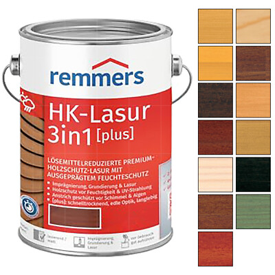 REMMERS HK-LASUR 3in1 PLUS 2,5 LTR Holzschutzlasur Holzlasur FARBWAHL