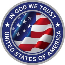 IN GOD WE TRUST UNITED STATES OF AMERICA BUMPER STICKER