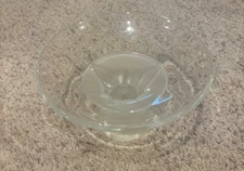 Rare Saski Compote Crystal Clear Punch Bowl Frosted Bird Base