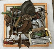 Vintage Lot of 22 Wood Handle Kitchen Tools U...