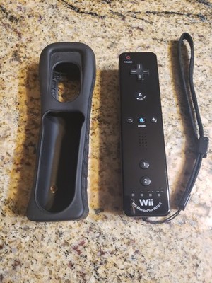 Nintendo Wii Motion Plus Remote Controller Black - W/ Sleeve - OEM - Tested