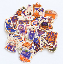 Halloween Ghost Stickers Cute Witch Pumpkin Scrapbook Journal Planner Ephemer