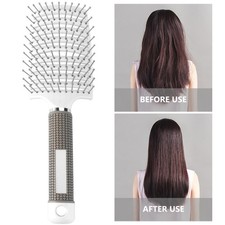 Scalp Massage Comb Plastic Hair Brush Curved Design For Hair Detangling