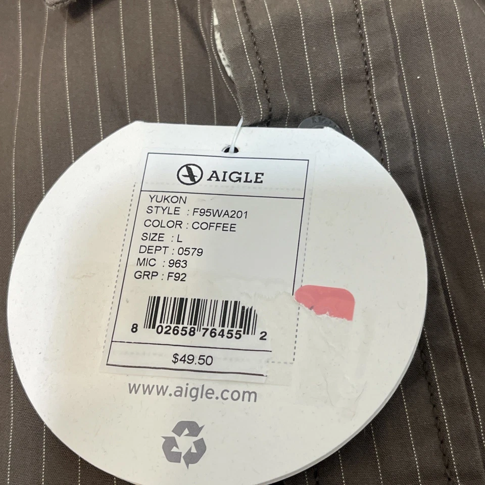 Camisa con botones a rayas marrón L Aigle para hombre - 100 % algodón Foto 4 de 4