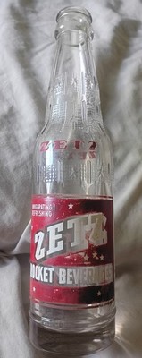 Zetz Rocket Beverages New Orleans Louisiana Soda Pop Bottle Zetz 7 Up Bottling