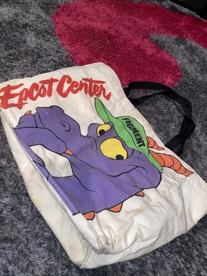 1982 Vintage Disney World Canvas Bag Figment Epcot Center Rare Needs Cleaning