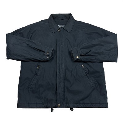 Aberdeen Collection Mens Large Black Fleece Quilted Lined Full Zip Y2K Jacket