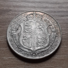 1914 George V Silver Half Crown Coin.
