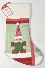 Pottery Barn Kids Heirloom Quilted ELF 20" Christmas Stocking No Monogram NEW