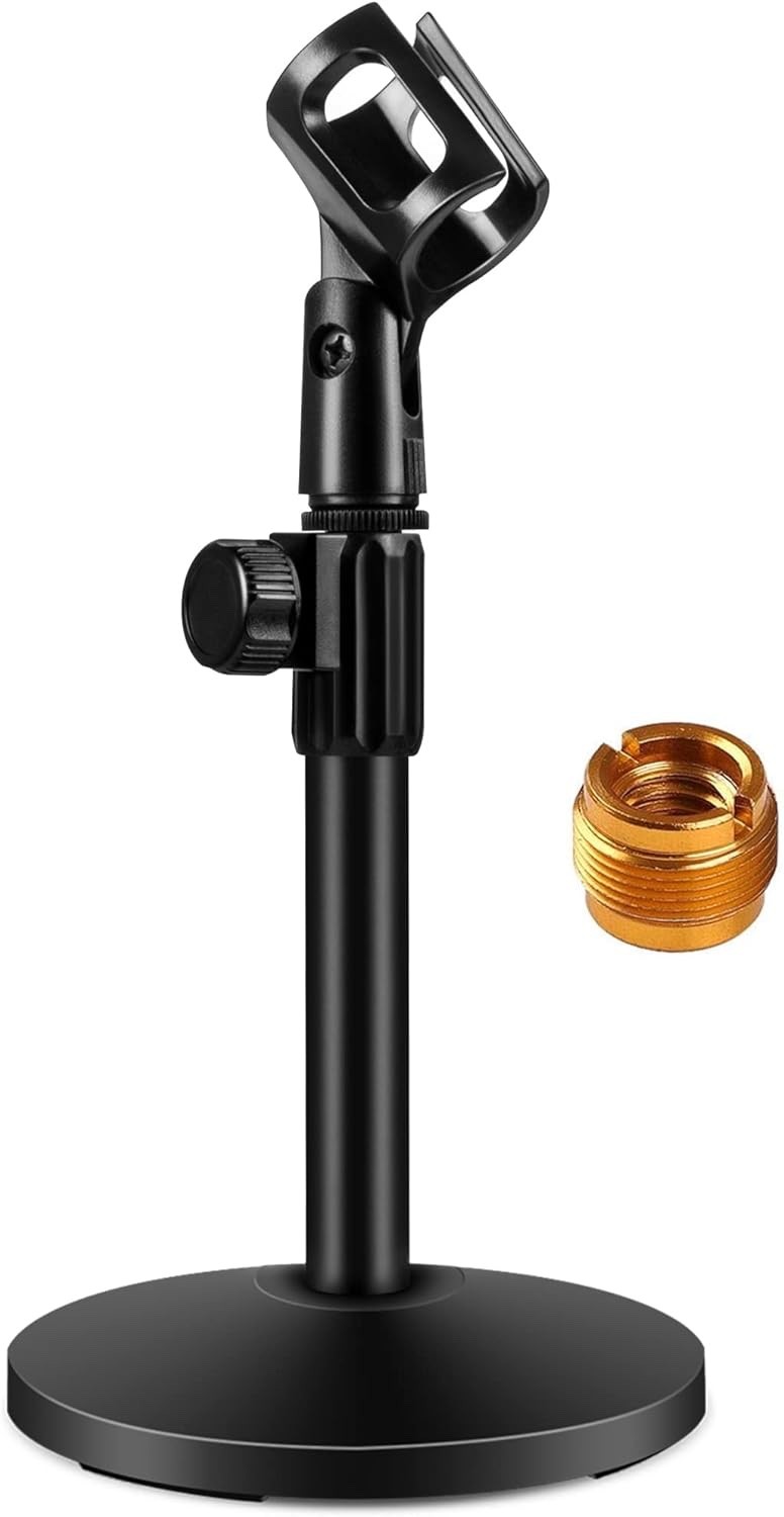2 PACK Innogear Desktop Microphone Stand, Adjustable Table Mic Stand w/clip 2pk