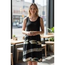 Dressbarn Women's Mixed Print Sleeveless Sheath Dress Size 10 Leopard Abstract