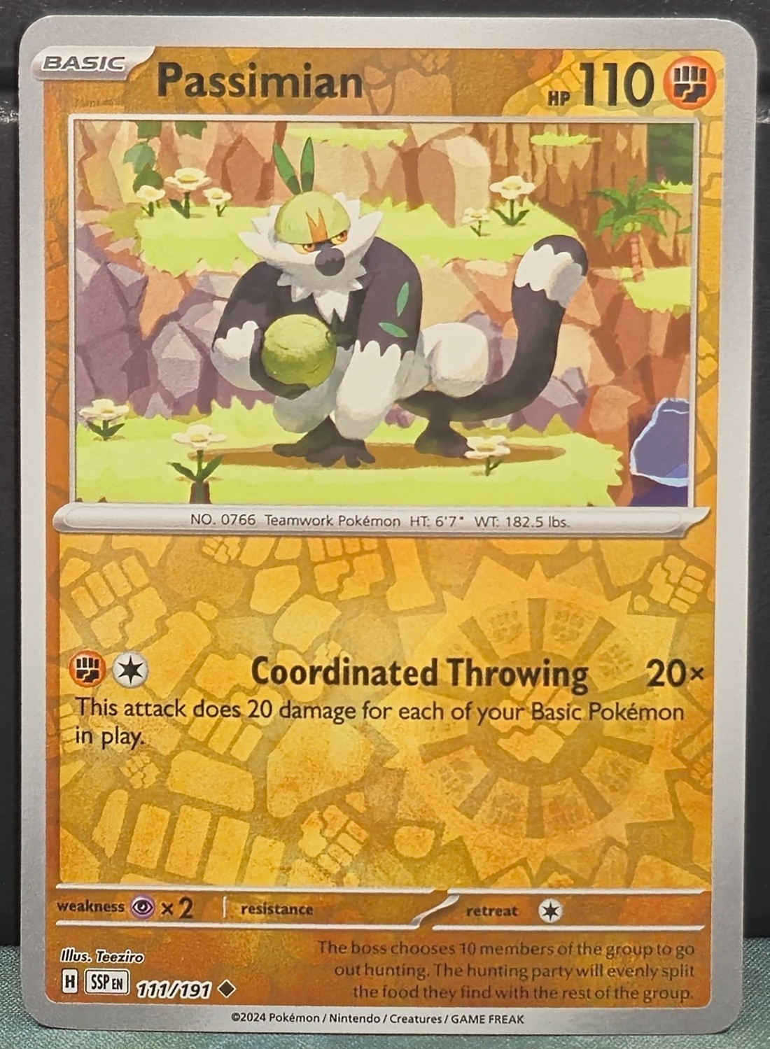 Passimian 111/191 REVERSE HOLO Pokemon Surging Sparks Near Mint Card Game TCG