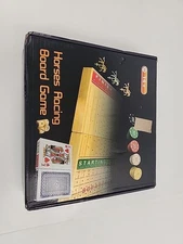 21 inches Horse Racing Board Game with 11 Luxury Metal Horses Thickened Wood Gam