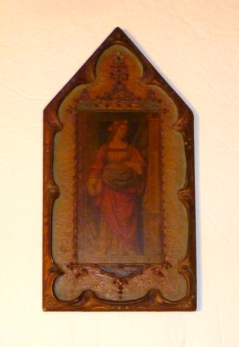 Vintage Saint Cecilia Religious Plaque Roman Christian Virgin Martyr 1950 10"