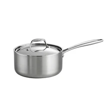 Tri-Ply Clad Stainless Steel 3-Quart Sauce Pan with Lid, Induction-Ready, Dishwa