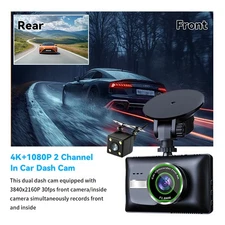 4K Dash Camera Front Rear Dash Cam Car Video Built-In WiFi &GPS,App control 2025