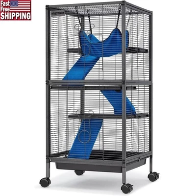 Sturdy Metal Ferret Cage W/ Rolling Wheels & Easy Access Cleaning Features New - Photo 1/4