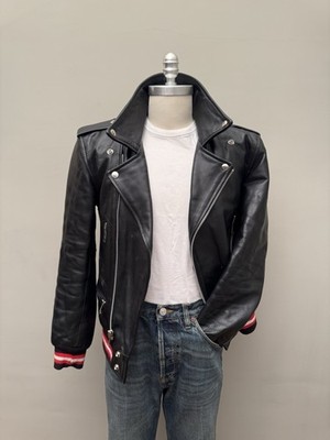 Straight To Hell Biker Jacket Size 40 Men s Black Cowhide Leather Quilted Lining