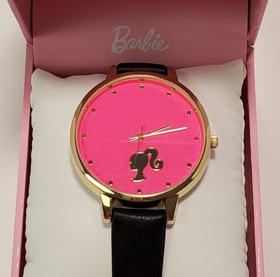 Barbie Watch Hot Pink Face w/ Ponytail Silhouette Logo  display picture 1