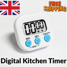 Magnetic Kitchen Timer Clock LCD Digital Display For Egg Cooking Loud Alarm UK
