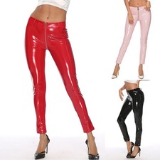 Evening Womens Pants Leggings PVC Leather Shiny Pants Dancing High Waist