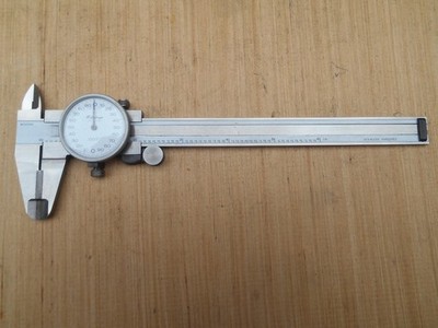 MITUTOYO 505-641 DIAL CALIPERS , WITH CARBIDE TIP OUTSIDE JAWS , 6'' , .001''