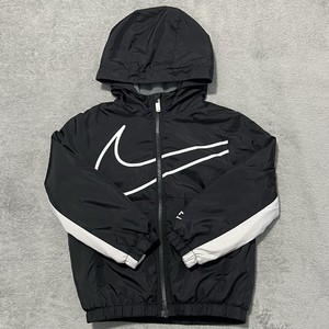 Nike Jacket Boys XS Black Logo Fleece Lined Full Zip
