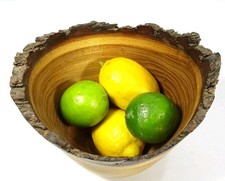 Hand Made Custom Designed One-Of-A-Kind Decorative Wood Live Edge Accent Bowl