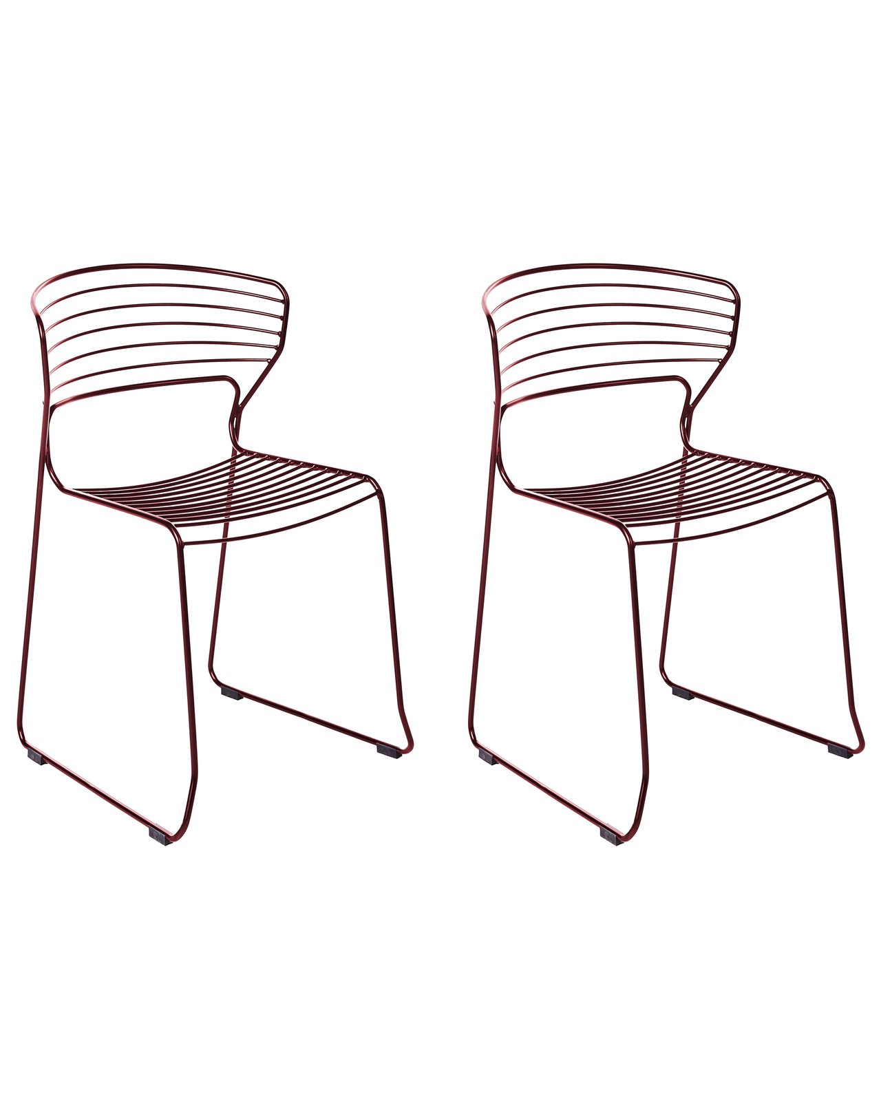 Set di 2 sedie da pranzo imbottite Design moderno Base in metallo rosso Pistoia