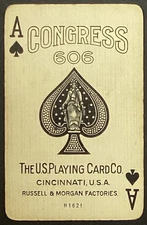 Ace of Spades Congress 606 Circa 1925 Vintage Single Swap Playing Card Terrace