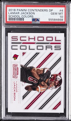 2018 Panini Contenders Draft Picks School Colors Lamar Jackson #4 card