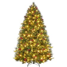 6FT Prelit Artificial Christmas Tree, PreDecorated Fluffy Fraser Fir with 350...