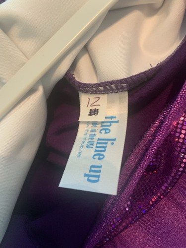 Unitard Skate Dance Child 12 Purple Hologram Rhinestones, Wide Legs, The Lineup - Picture 4 of 4