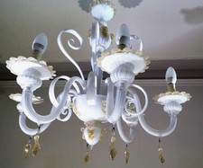 Lampadario in vetro di Murano a 6 bracci