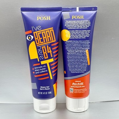 Lot of 2 Perfectly Posh Men's Line I'VE BEARD HERE B4 Shave Gels NEW Caffeine