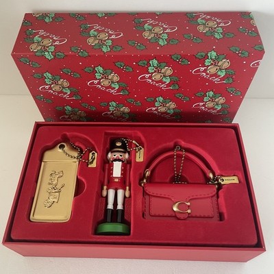 Rare Coach 2024 Limited Christmas Ornament Set Nutcracker Tabby Bag Hangtag