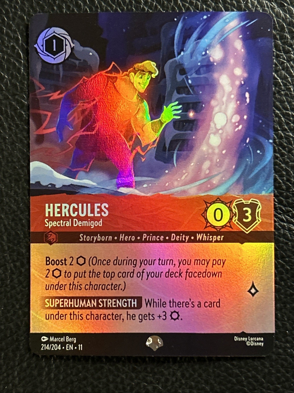 Disney Lorcana Hercules Spectral Demigod Epic Winterspell 214/204