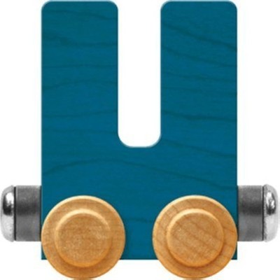 Maple Landmark NameTrains Bright Letter Car U - Made in USA (Blue) Blue