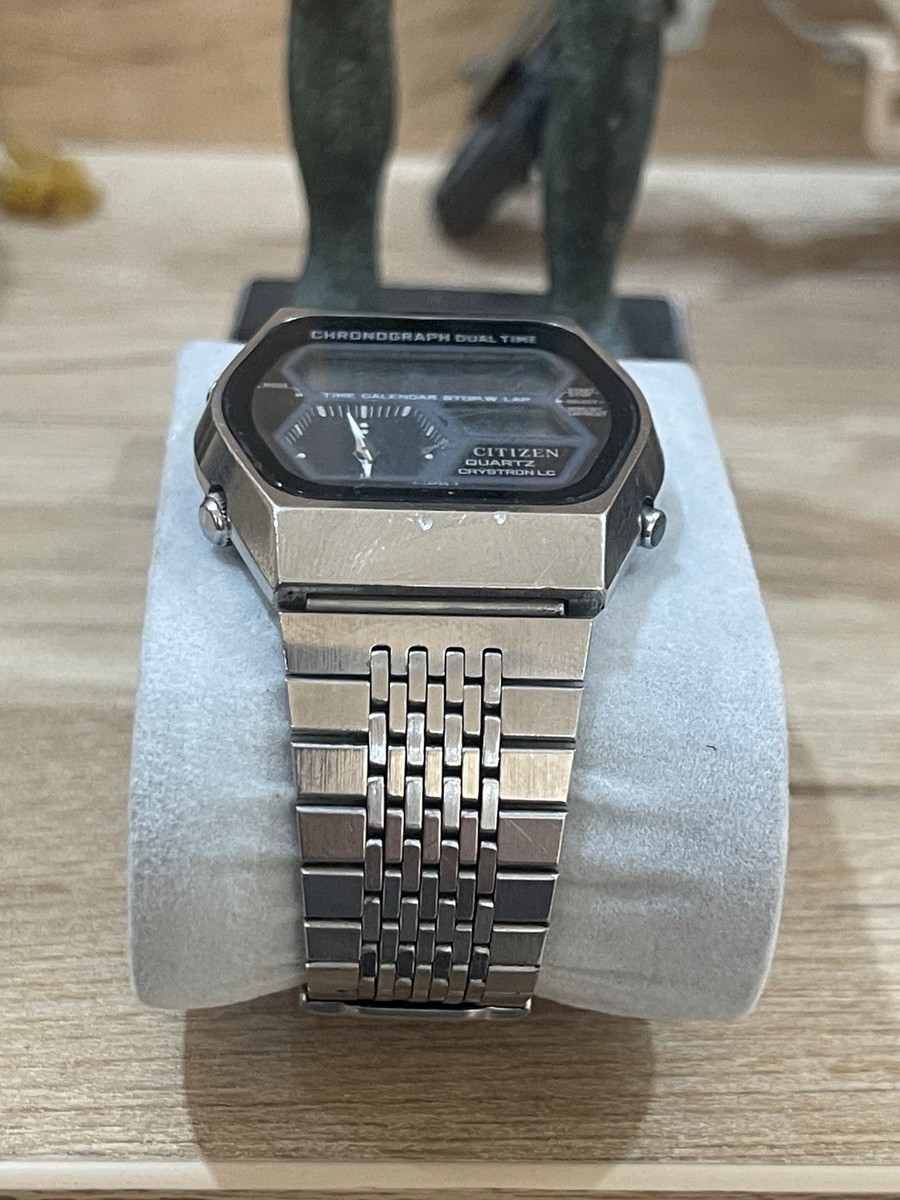 RARE Citizen Crystron LC 4-097416 Men's 1970s Ana-Digi Chronograph