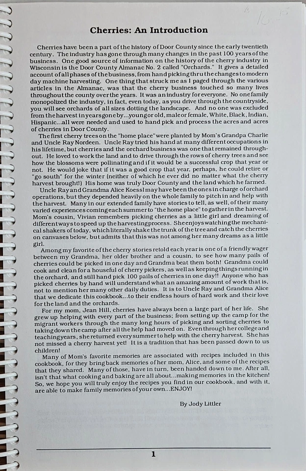 Cherries Galore Door County Wisconsin Recipe Cookbook 2004 11th printing - Image 3 of 4